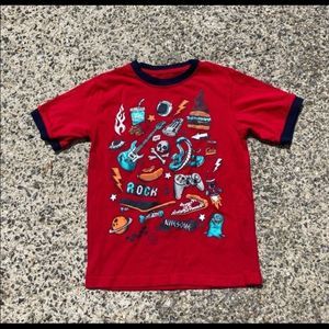TOUGHSKINS BOYS RED TSHIRT POP ART GAMER GUITAR